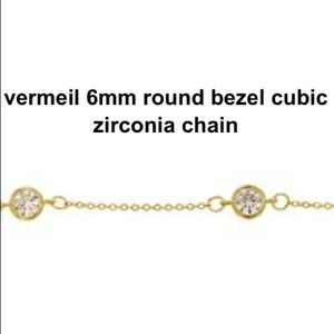 6MM ROUND BEZEL CUBIC ZIRCONIA CHAIN BRACELET